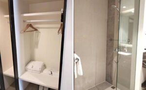 ホテルのすっきり収納できるワードロープ＆上質バスルーム
